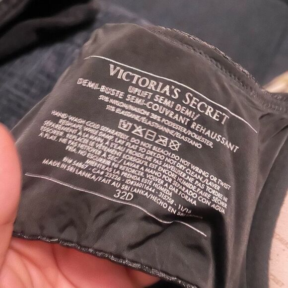 Victorias Secret 32D Uplift Semi Demi Bra Dark Grey - Picture 7 of 7